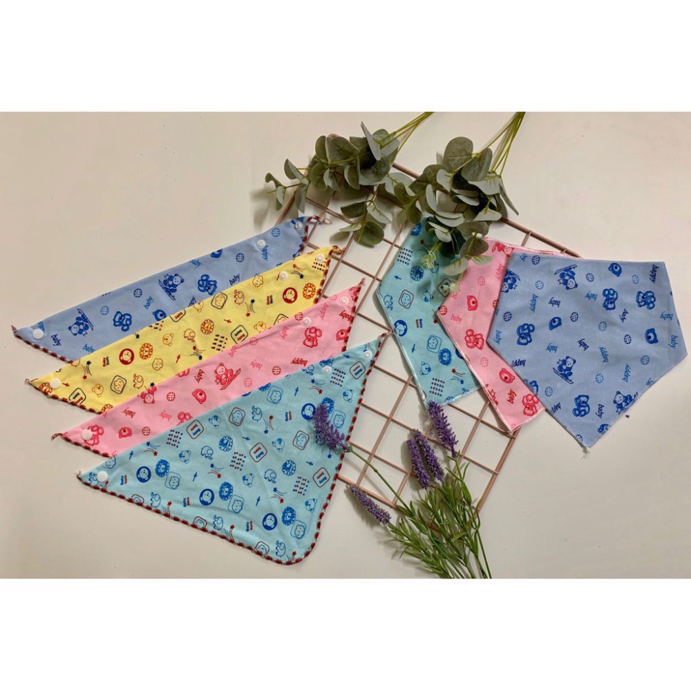 Yếm cho bé, Khăn Yếm tam giác xô cúc bấm xuất nhật, 100% cotton họa tiết dễ thương A Lá Kids