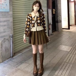 Chân váy xếp ly nâu tây bigsize 60kg-90kg