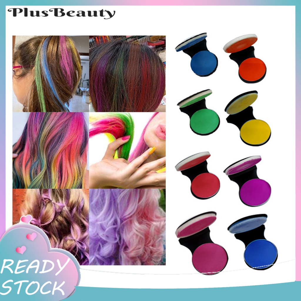 [Hàng mới về] Bộ 8 hũ phấn nhuộm tóc tạm thời 3g tan trong nước dùng một lần nhiều màu sắc giúp tự tạo kiểu tóc