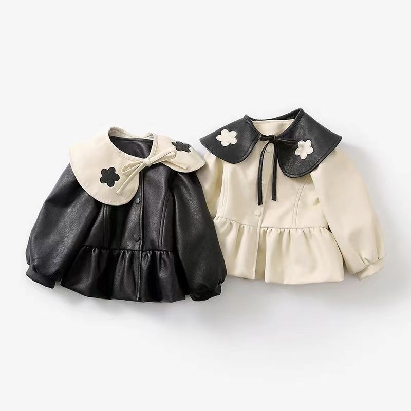 Áo Khoác Da Phong Cách Phương Tây Thời Trang Mùa Thu 2022 Cho Bé Gái