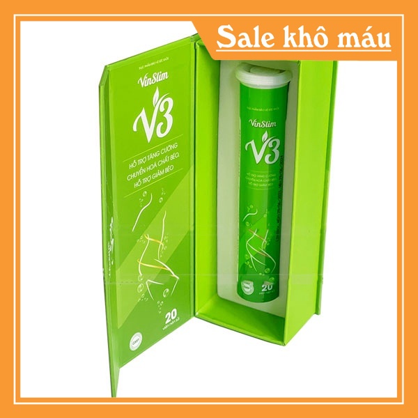 Viên Sủi Giảm Cân V3 Vinslim- Hộp 20 Viên- Đánh Bay Mỡ Thừa- Giảm Cân Hiệu Quả |NgaAnh