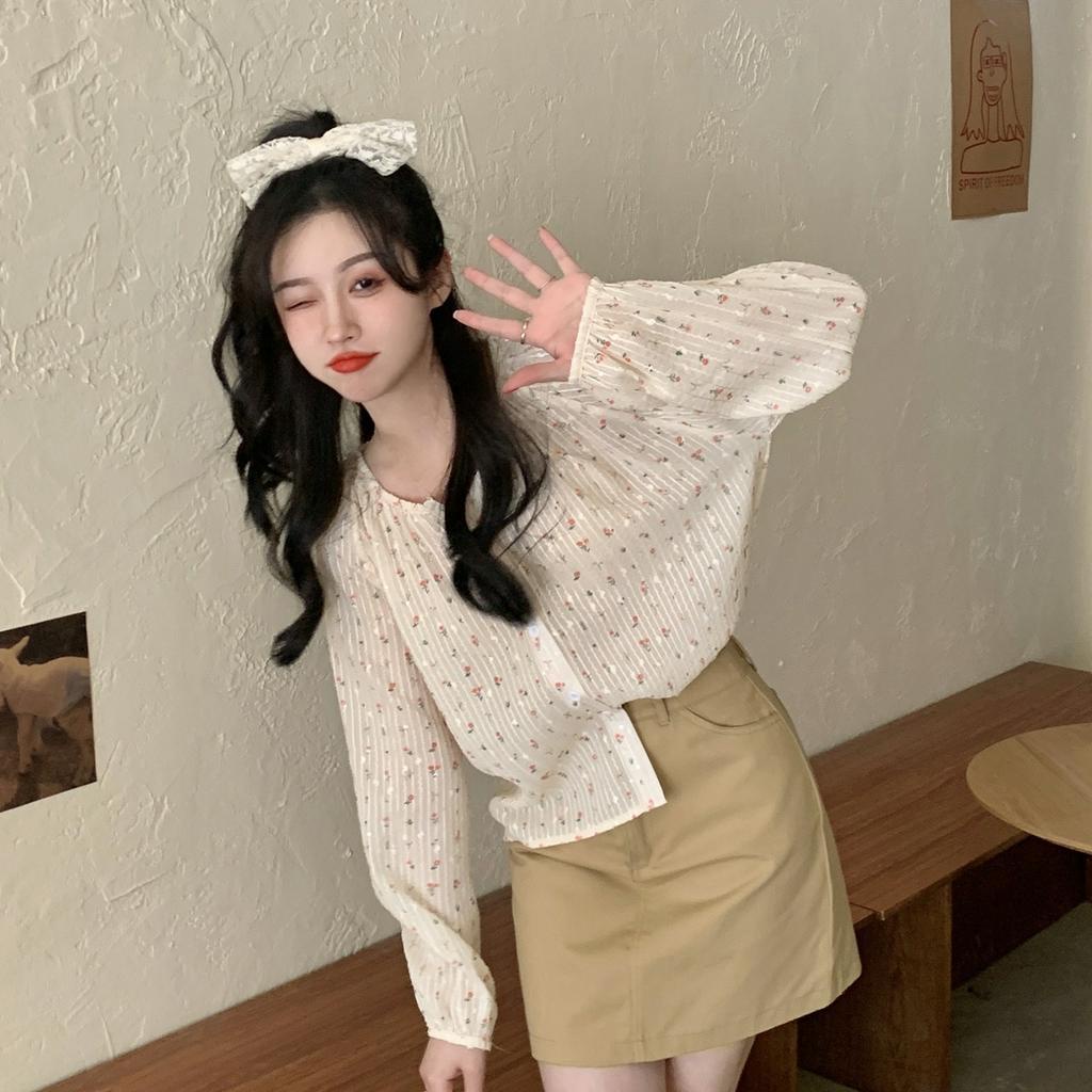 Áo Sơ Mi Voan Hoa Thiết Kế Thời Trang Dành Cho Nữ 42224