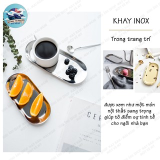 KHAY ĐĨA HÌNH BẦU DỤC INOX CAO CẤP