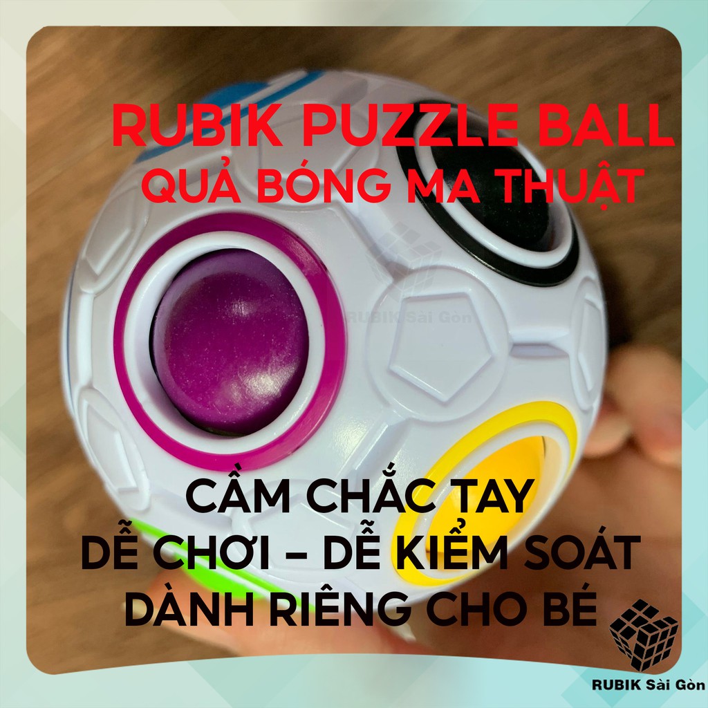 Rubik quả bóng YongJun Puzzle Ball biến thể rubic Rainbow YJ magic kiểu dáng đẹp lạ chắc tay giá rẻ cho bé thumbnail