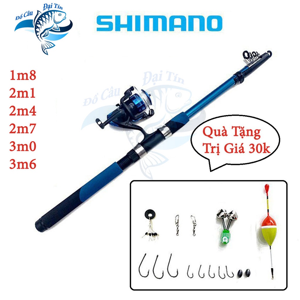 { Tặng 30k Phụ Kiện } - Bộ cần câu máy shimano tặng kèm dây câu, lưỡi câu và phụ kiện đầy đủ như hình - Đồ Câu Đại Tín