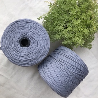 Dây thừng thắt Macrame màu Xám lông chuột sợi xoắn size 3.5mm, 5mm