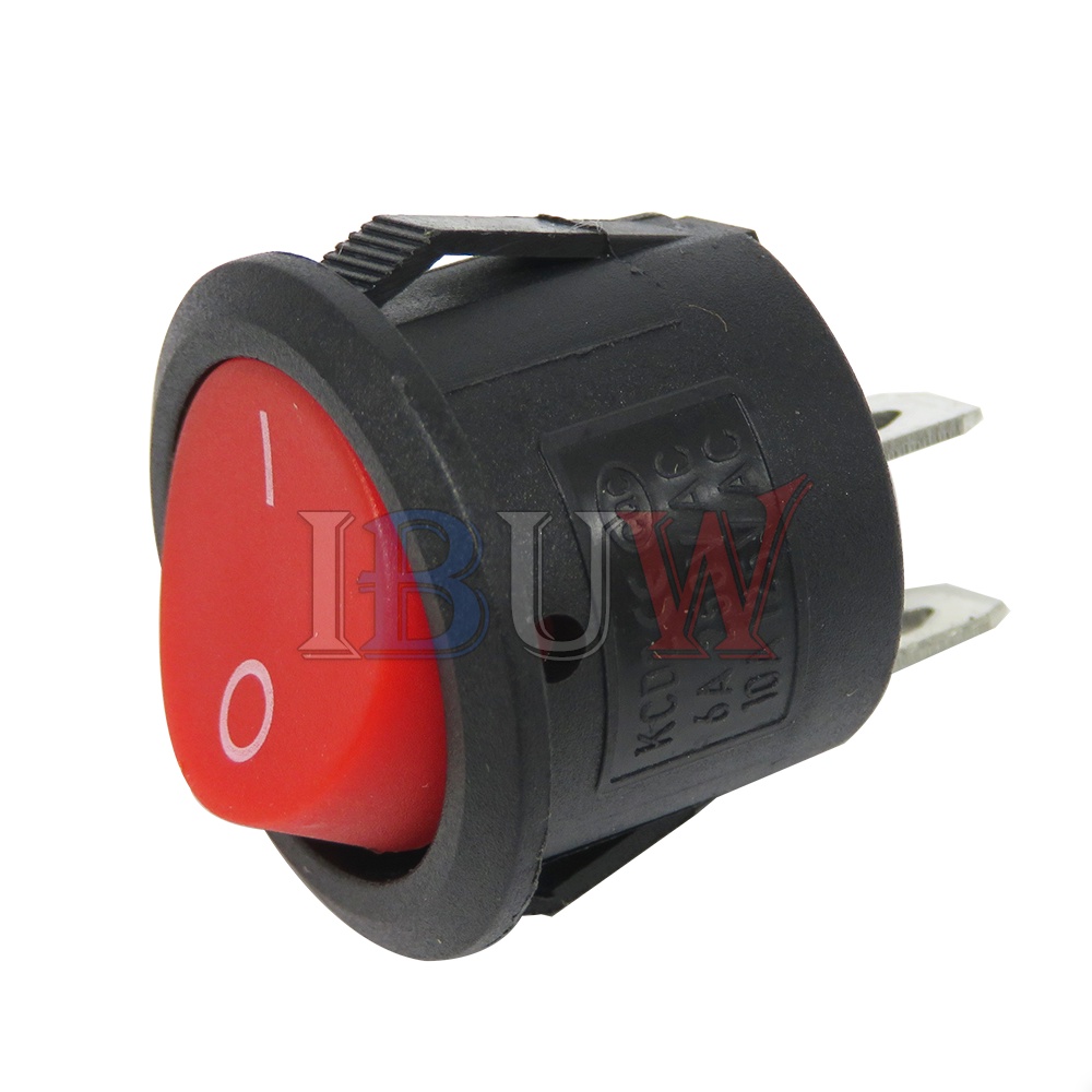 Set 5 Công Tắc Tròn Màu Đen/Trắng/Đỏ 2Pin KCD1-105