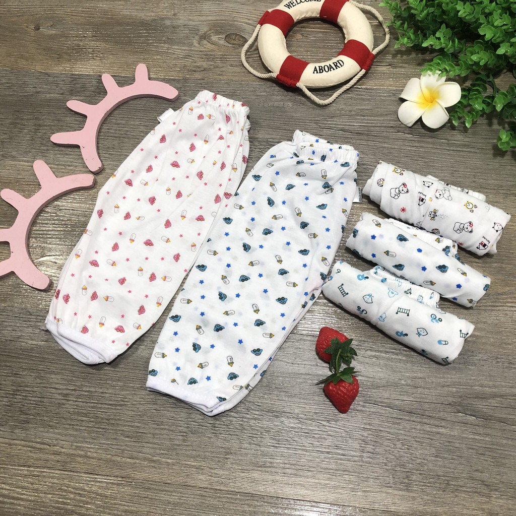 Quần dài cotton hình bình sữa cho bé Sơ Sinh từ 0-10kg - 𝐐𝐒𝟎𝟑