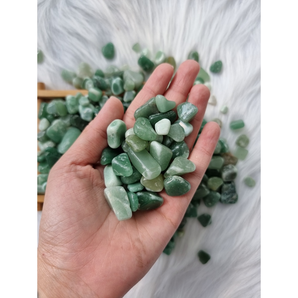 Vụn đá thanh tẩy Green Aventurine, đá phong thủy, đá thach anh Xanh, dùng trong Tarot, Reiki, Thiền Định