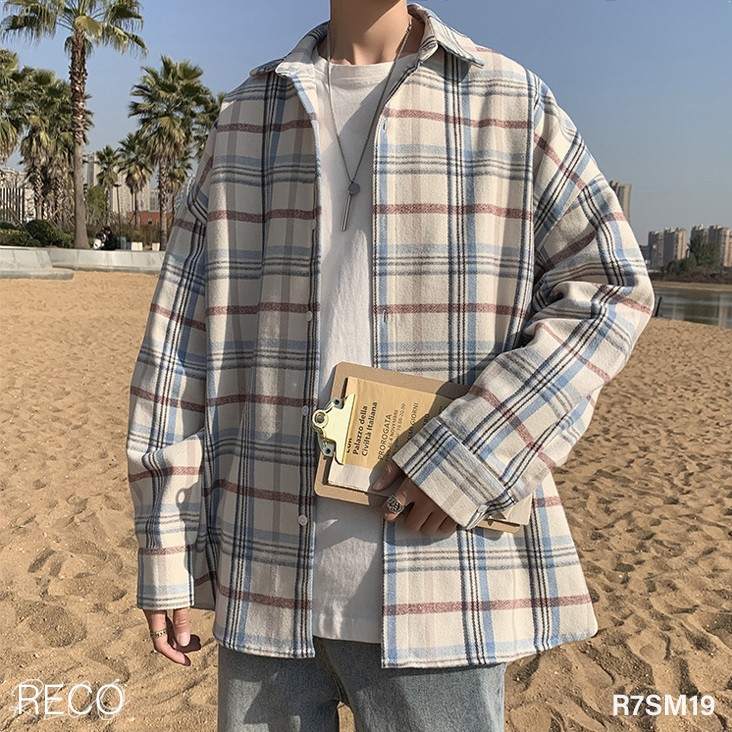 Áo sơ mi nam nữ Hàn Quốc cao cấp dáng rộng dài tay Shirt Loose R7SM19 Unisex