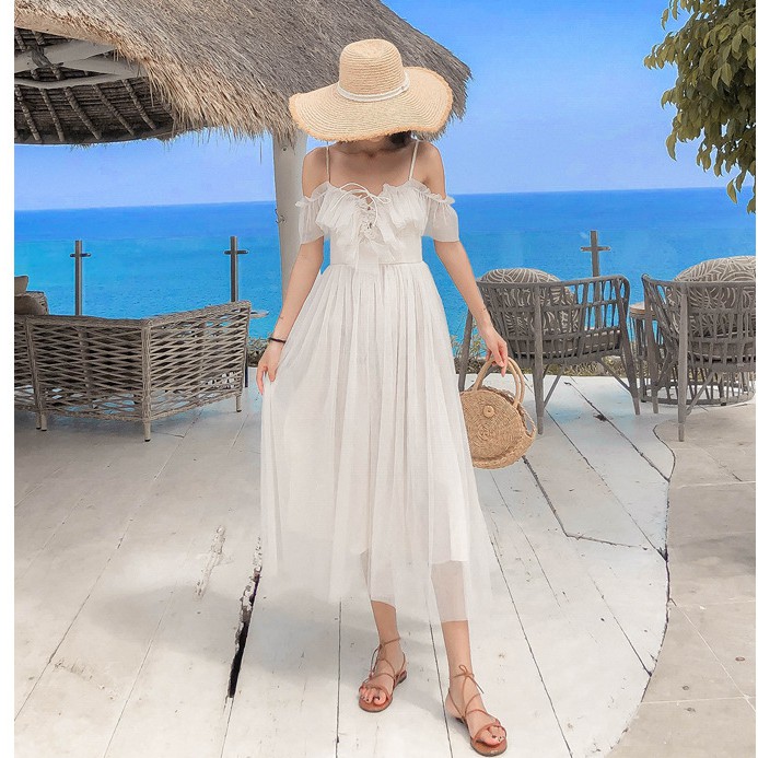 VÁY MAXI REN LƯỚI ĐI BIỂN CÓ SẴN | BigBuy360 - bigbuy360.vn