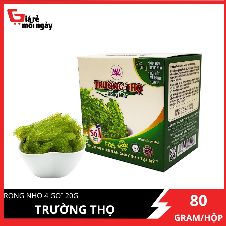 Rong Nho Trường Thọ 1 Hộp 4 Gói 20g Thương Hiệu Bán Chạy Số 1 Tại Mỹ