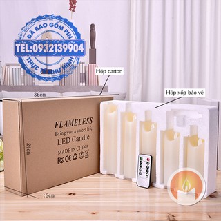 Bộ nến điện vỏ sáp tim lắc có điều khiển