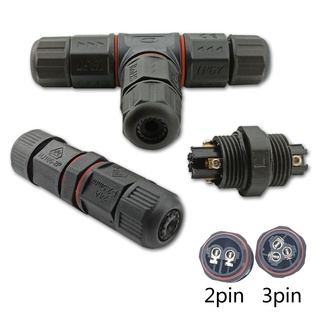 Đầu nối cáp chống nước IP67 loại I / loại T 2Pin 3Pin Bộ chuyển đổi thiết bị đầu cuối điện Đầu nối dây led chiếu sáng ngoài trời Đầu nối chống nước