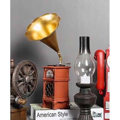 Máy phát nhạc loa kèn mô hình cổ điển phong cách vintage