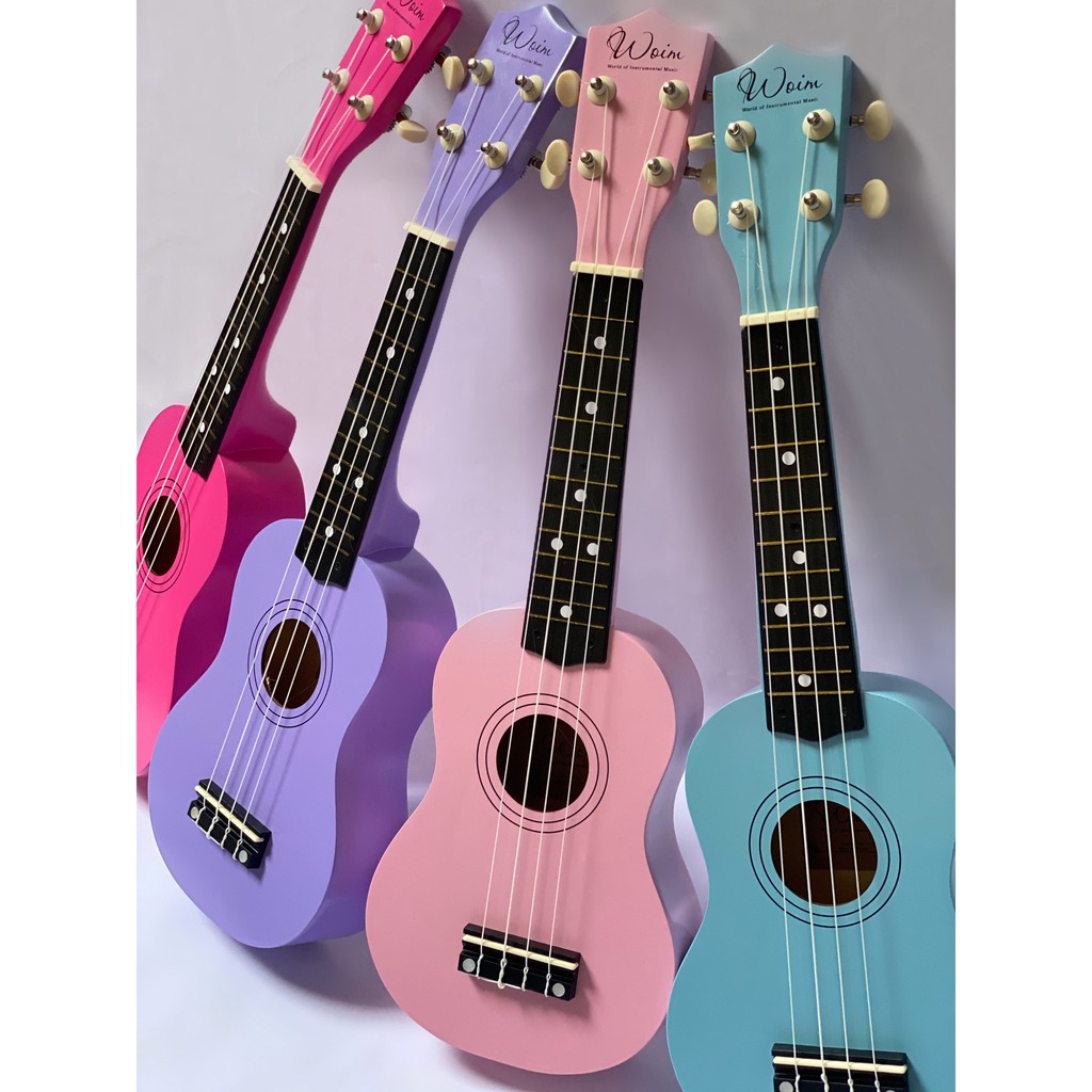 Đàn Ukulele Gỗ màu mới 100% - Hàng có sẵn tặng kèm hướng dẫn chơi và pick gảy miễn phí