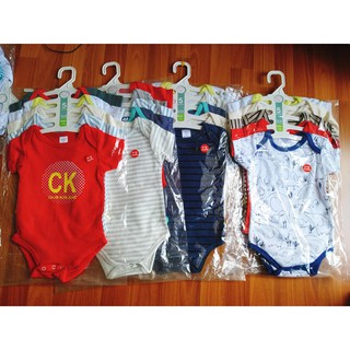 Set 5 bộ bodysuit tam giác cho bé Trai 0 - 18 tháng - áo liền quần