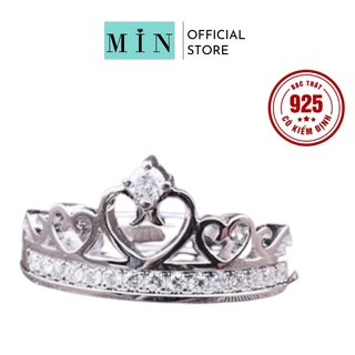 (Clip + Ảnh thật) Nhẫn bạc nữ vương miện đính đá Little Queen