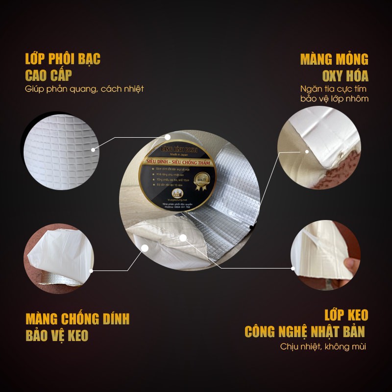 Băng keo chống thấm nước nhật bản 10cm siêu dính băng keo chống thấm nhà bếp siêu chắc