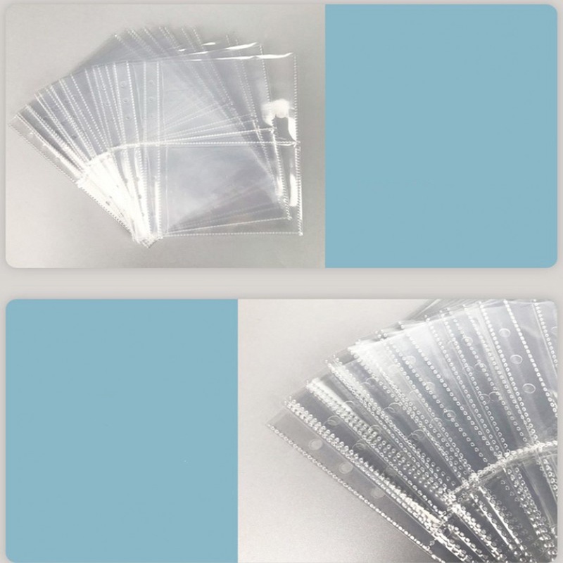 Bộ 10 ngăn đựng thẻ/ hóa đơn/ tài liệu khổ A5 trong suốt dùng để chèn vào album/ sổ sưu tầm tiện dụng cho văn phòng