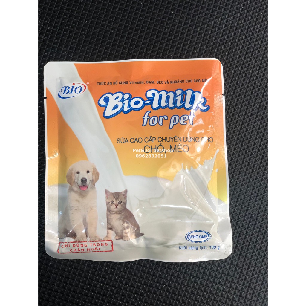 Sữa bột Bio Milk 100g cho thú cưng⚡CHỈ 1 NGÀY⚡ Sữa Cao Cấp Chuyên Dùng Cho Chó Mèo PET&amp;JOI