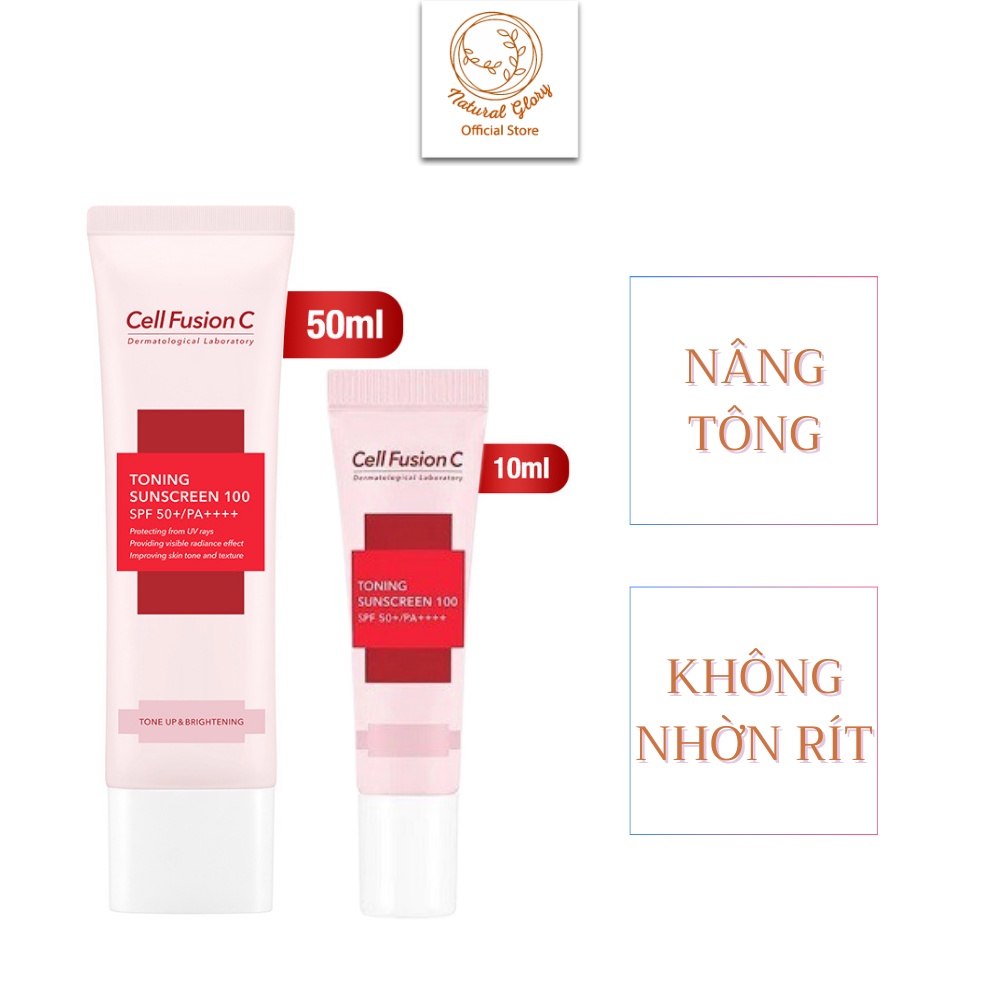 Kem chống nắng nâng tông Cell Fusion C Toning Sunscreen màu hồng 50ml làm đều màu da, dưỡng da, cấp ẩm SPF50+/PA++++