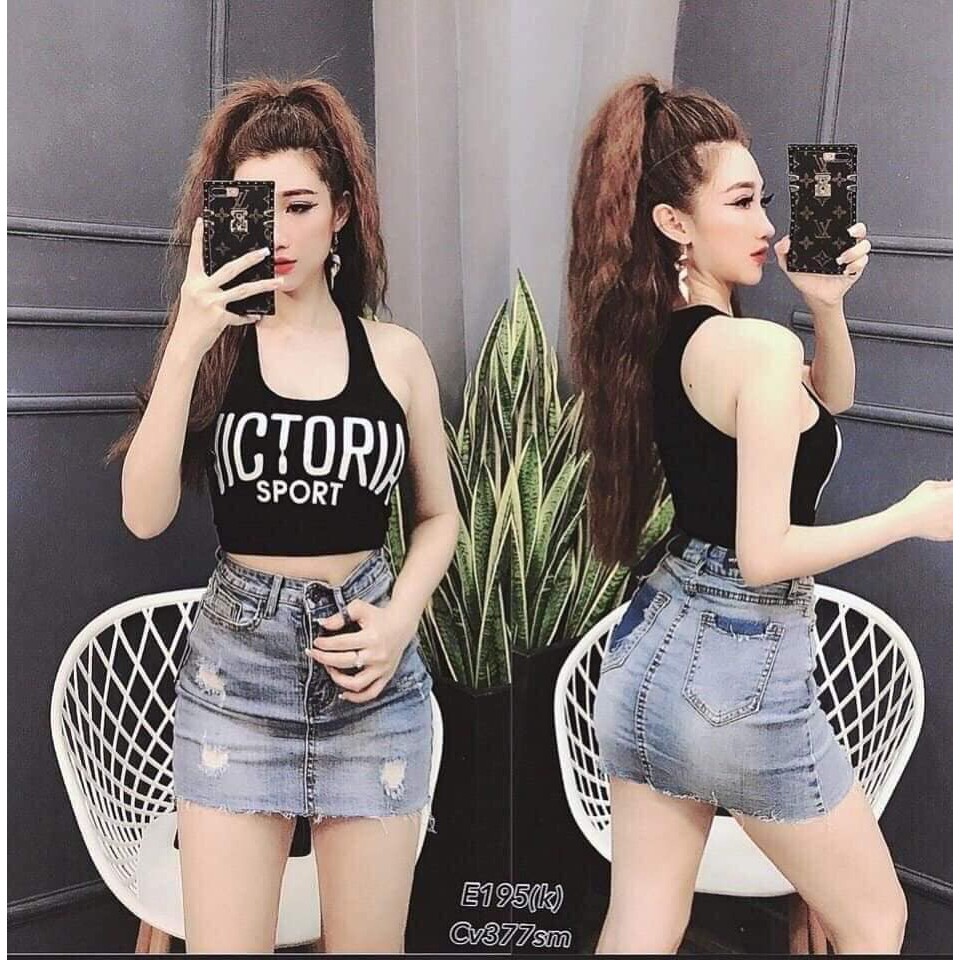 Áo ba lỗ Croptop Victoria cực xinh chất thun đẹp