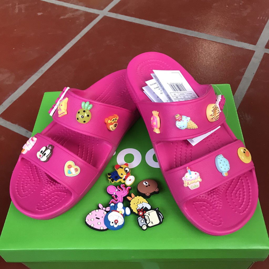 [TẶNG STICKER] DÉP CROCS HAI QUAI ĐÚC NGUYÊN KHỐI - DÒNG CROCS MỚI ĐI SIÊU NHẸ VÀ ÊM CHÂN