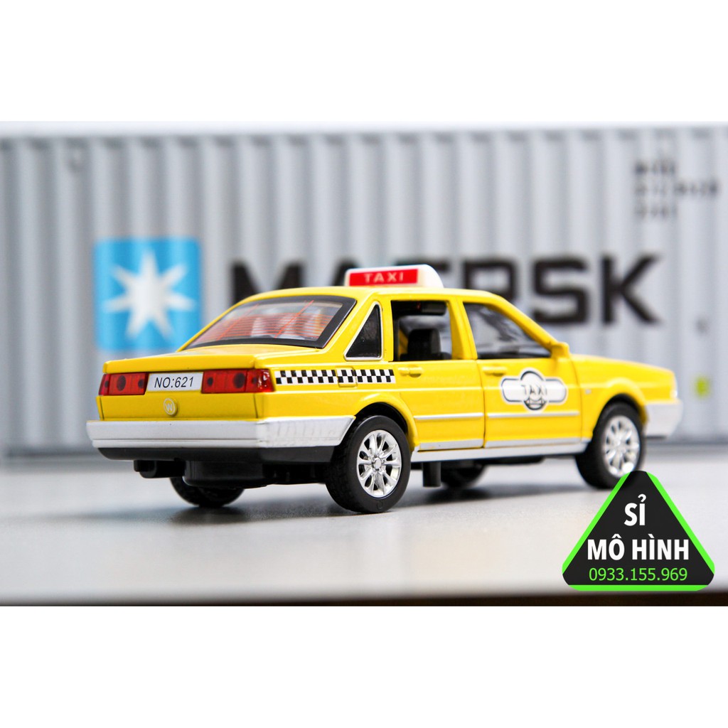 [ Sỉ Mô Hình ] Xe mô hình xe taxi Volkswagen Santana 1:32