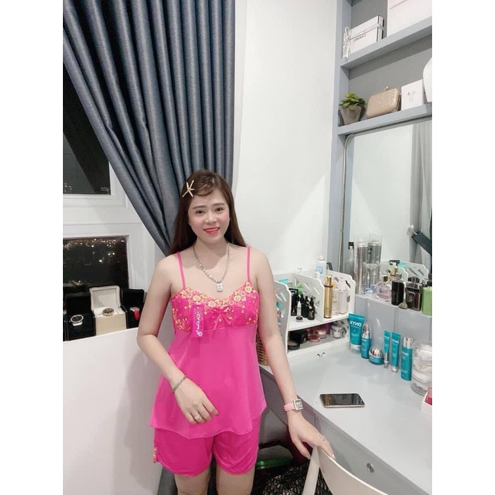 ĐỒ NGỦ THUN LẠNH 2 DÂY PHỐI REN DỄ THƯƠNG-MẪU MỚI HOT