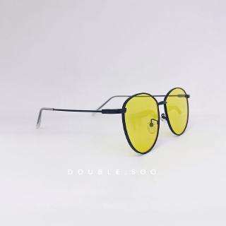 Kính mắt vàng gọng đen mỏng - Pk0094