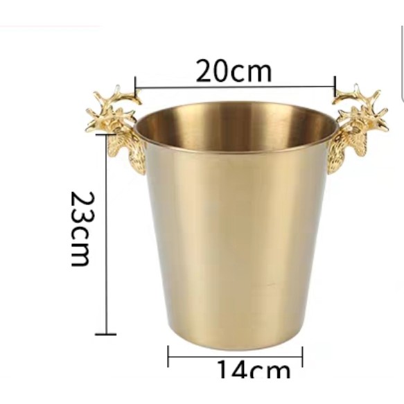 XÔ ĐÁ NGÂM RƯỢU ĐẦU HƯƠU MÀU VÀNG CAO CẤP - Inox 304