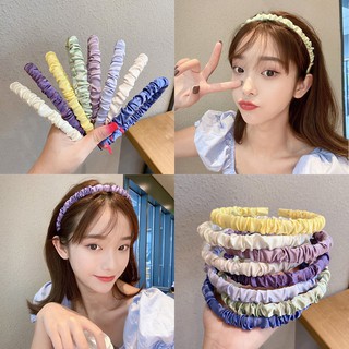 Băng đô rửa mặt xếp ly dễ thương phong cách Hàn Quốc