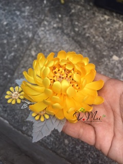 CÀI ÁO HANDMADE - Hoa cúc vàng