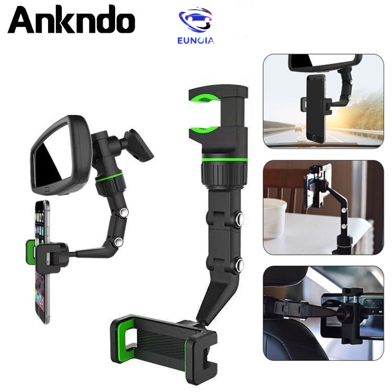 Giá đỡ điện thoại ô tô đa năng treo điện thoại gương chiếu hậu xoay 360