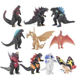 Set 10 Mô Hình Đồ Chơi Nhân Vật Mechagodzil Gigan Anguirus Bằng Nhựa Pvc