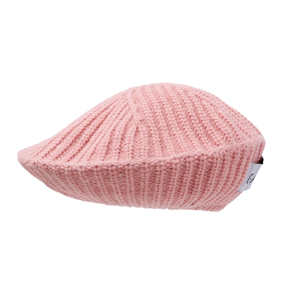 Mũ Beret Dệt Kim Mềm Mại Màu Trơn Phong Cách Anh Quốc Thời Trang Thu Đông Cho Nữ