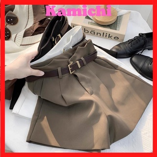 Quần short nữ cạp cao không đai chất liệu tuyết mưa cạp V đẹp sang kamichi