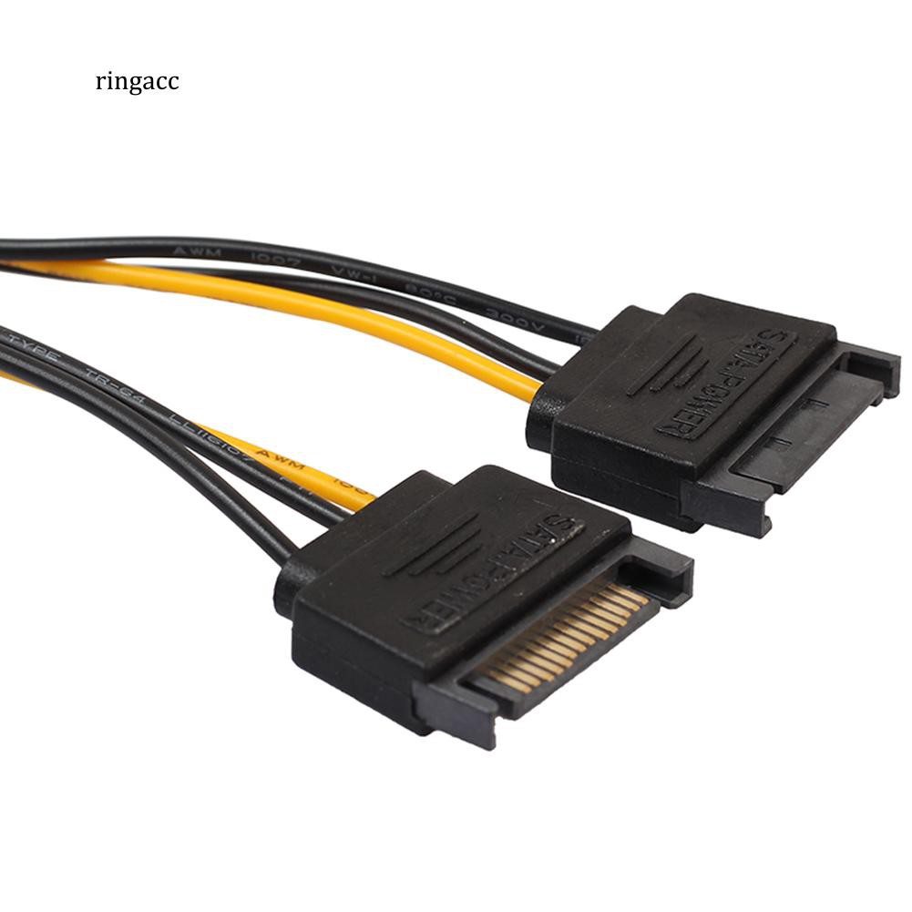 Cáp nối dây nguồn đầu cắm PCI 6 pin sang đầu cắm SATA 15 pin