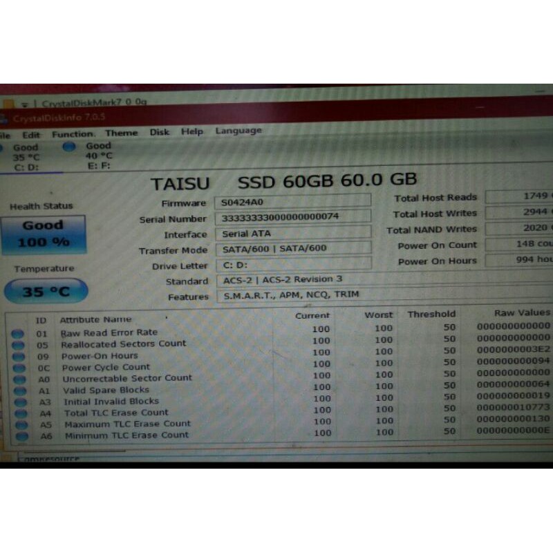 Nhiều loại SSD cũ SATA III 60GB 120GB 2.5" 60G 120G | BigBuy360 - bigbuy360.vn