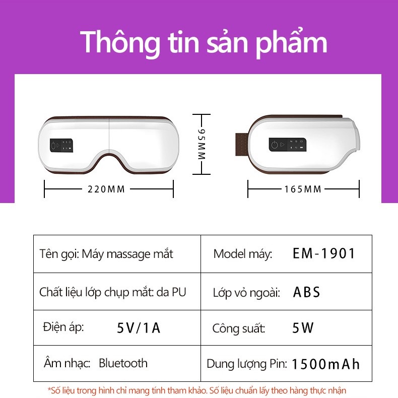 Máy massage mắt EM-1901 giúp thư giãn giảm stress, căng thẳng, mệt mỏi thông minh.