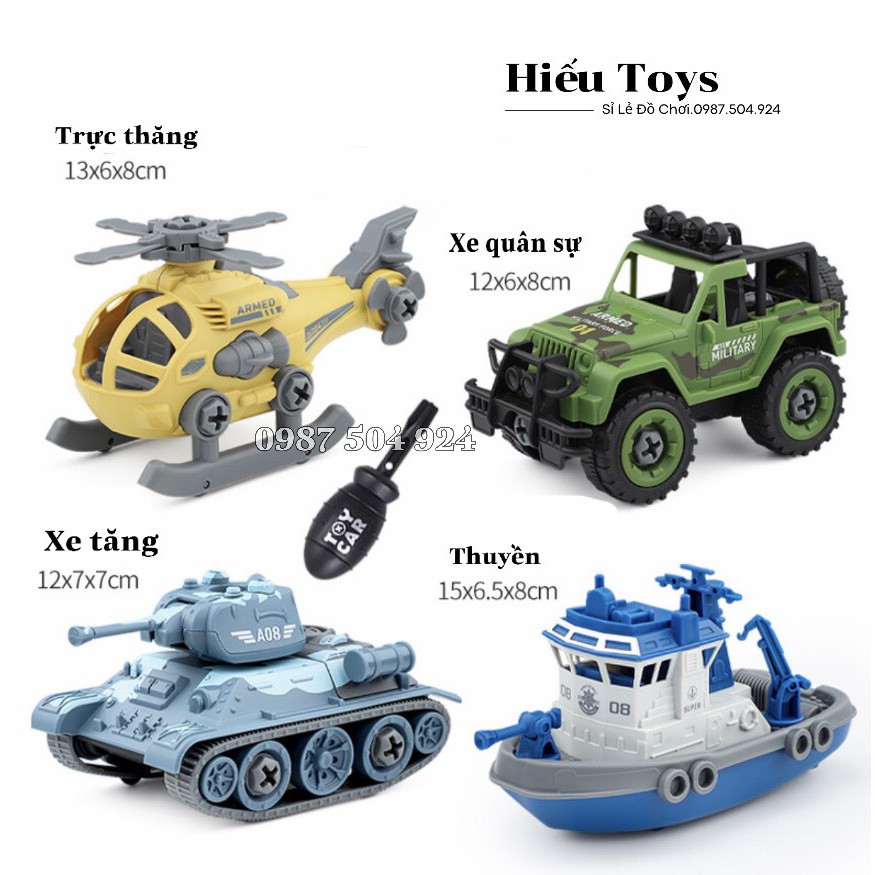Bộ 4 Xe Quân Sự Máy Bay, Thuyền, Xe Quân Sự , Xe Tăng Chất Liệu Nhựa ABS Hàng Cao Cấp Đồ Chơi Trẻ Em Cho Bé Trai