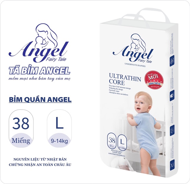 Bỉm Angel Dán/Quần đủ size S66, M60, L56, XL52, M40, L38, XL36, XXL34