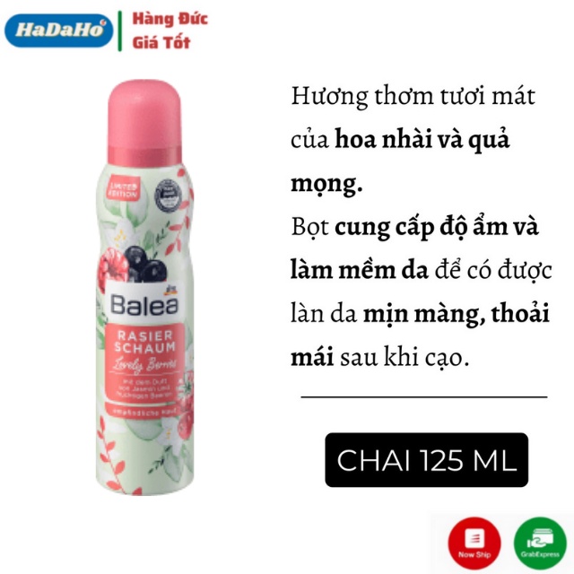 Bọt tẩy lông, gel cạo lông, kem dưỡng sau cạo lông, kem tẩy lông Balea của Đức- Nội địa Đức Đủ Bill