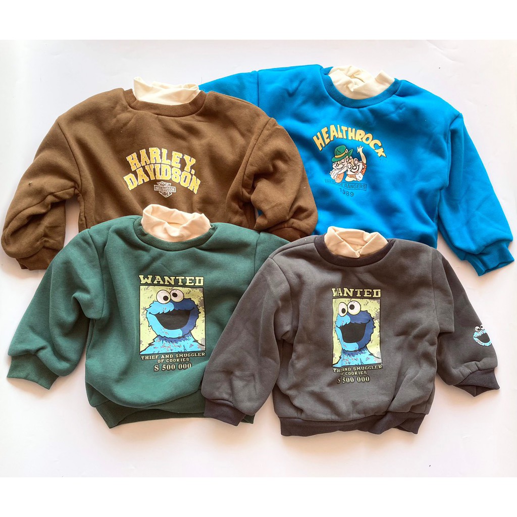 Áo Nỉ Bông Dày Ấm Mặc Mùa Đông Size 90-130(1-5 tuổi)