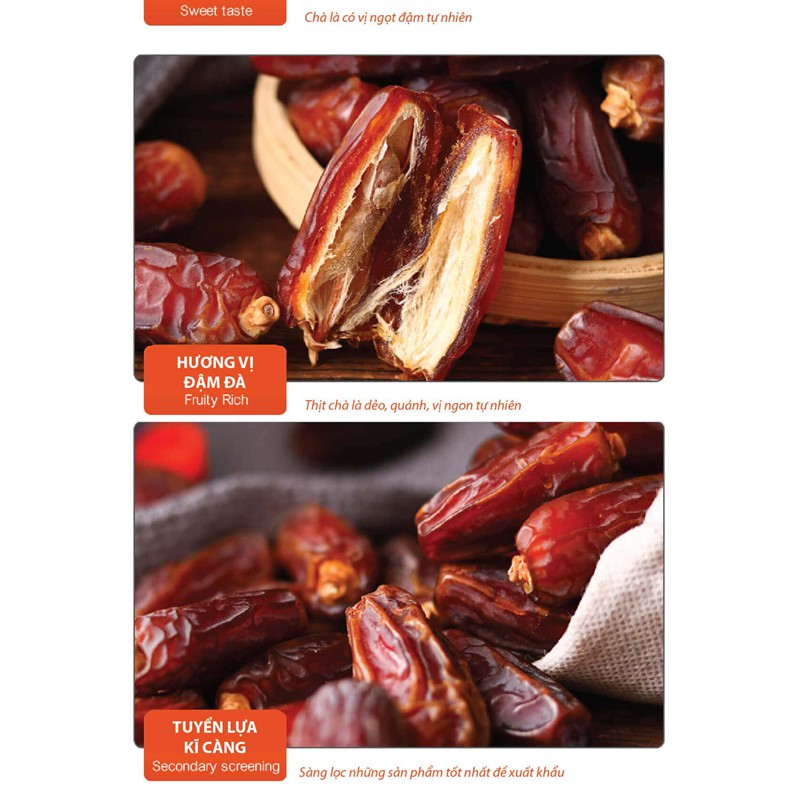 Chà Là Sấy Khô Nguyên Cành 3 con lạc đà - hộp  500g | BigBuy360 - bigbuy360.vn