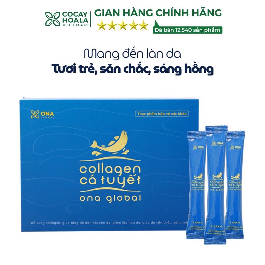 [MUA 5 TẶNG 1] 01 HỘP Collagen cá tuyết Nauy - ONA GOBAL làm đẹp da, da săn chắc, căng bóng,ẩm mượt hộp 30 gói