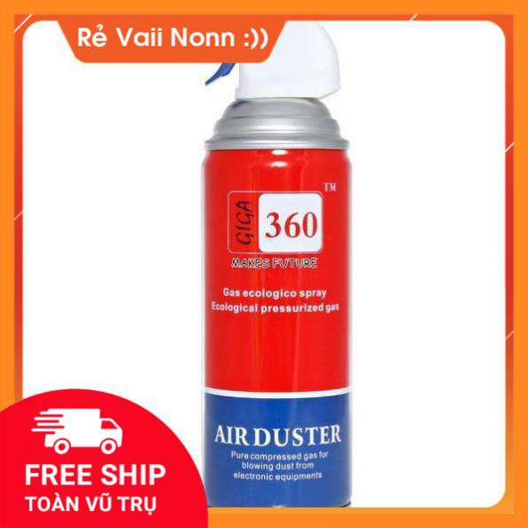 Bình xịt bụi khí nén Air Duster vệ sinh Laptop Máy Tính - Nước Lau Giga 360.NLG