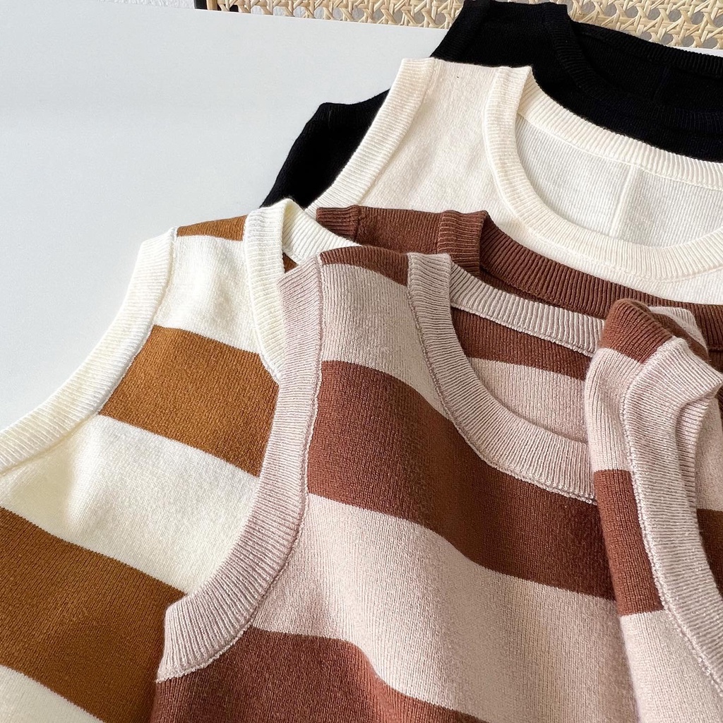 Áo tank top dáng ngắn 0121, Áo len tank top nữ Hàn Quốc