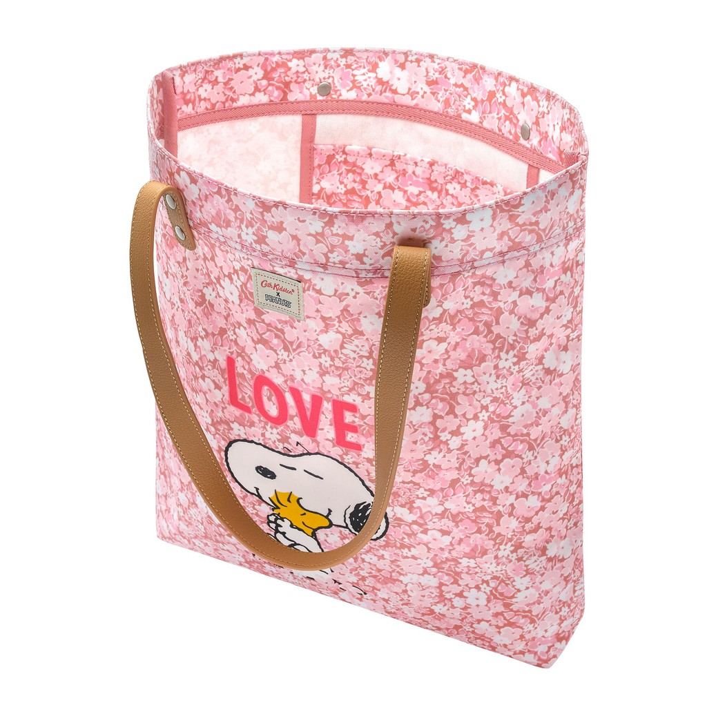 Cath Kidston - Túi Snoopy Simple Shopper with Leather Handle - 910125 - Washed Pink